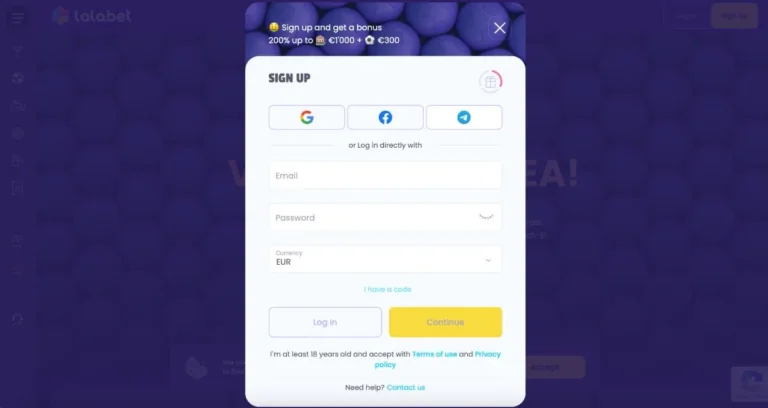 Registratie afronden LalaBet